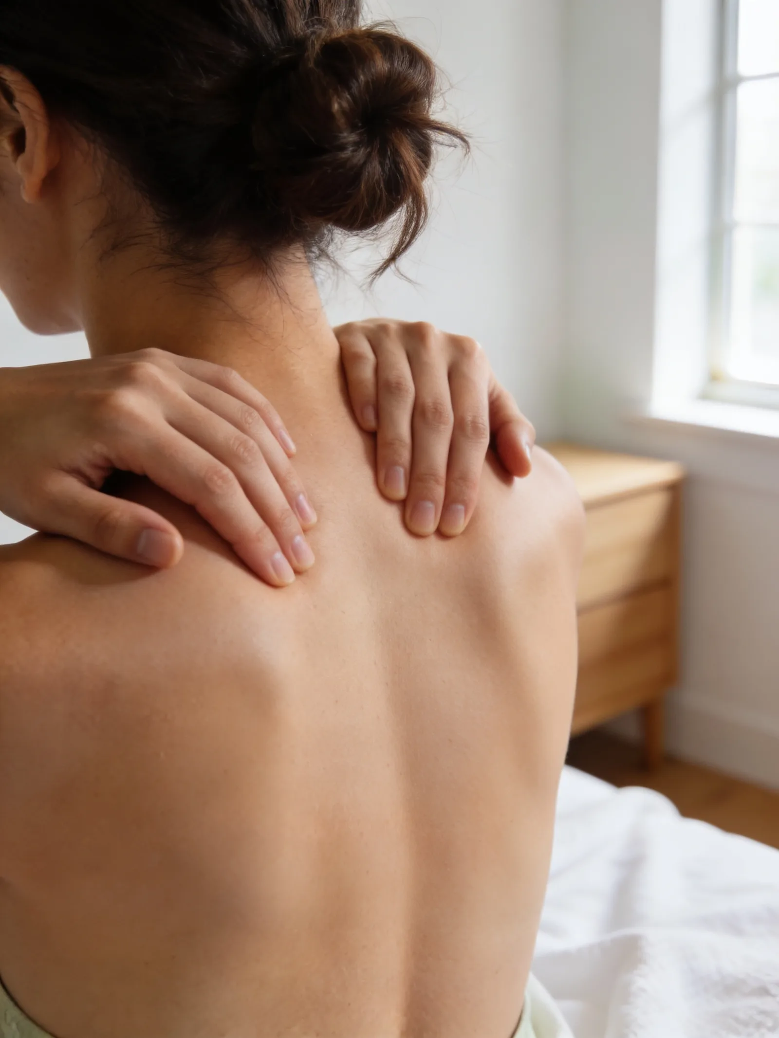 Massage du dos, travail sur les épaules et la nuque